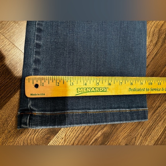 SPANX Dark Blue Flare Women's Jeans pull on size large minimal denim - Picture 10 of 10